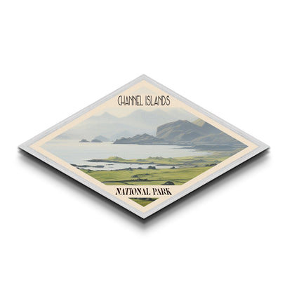 Retro Channel Islands National Park Adventure Poster Canvas Texture Print, Travel Decor, Midcentury Modern Decor California Landscape