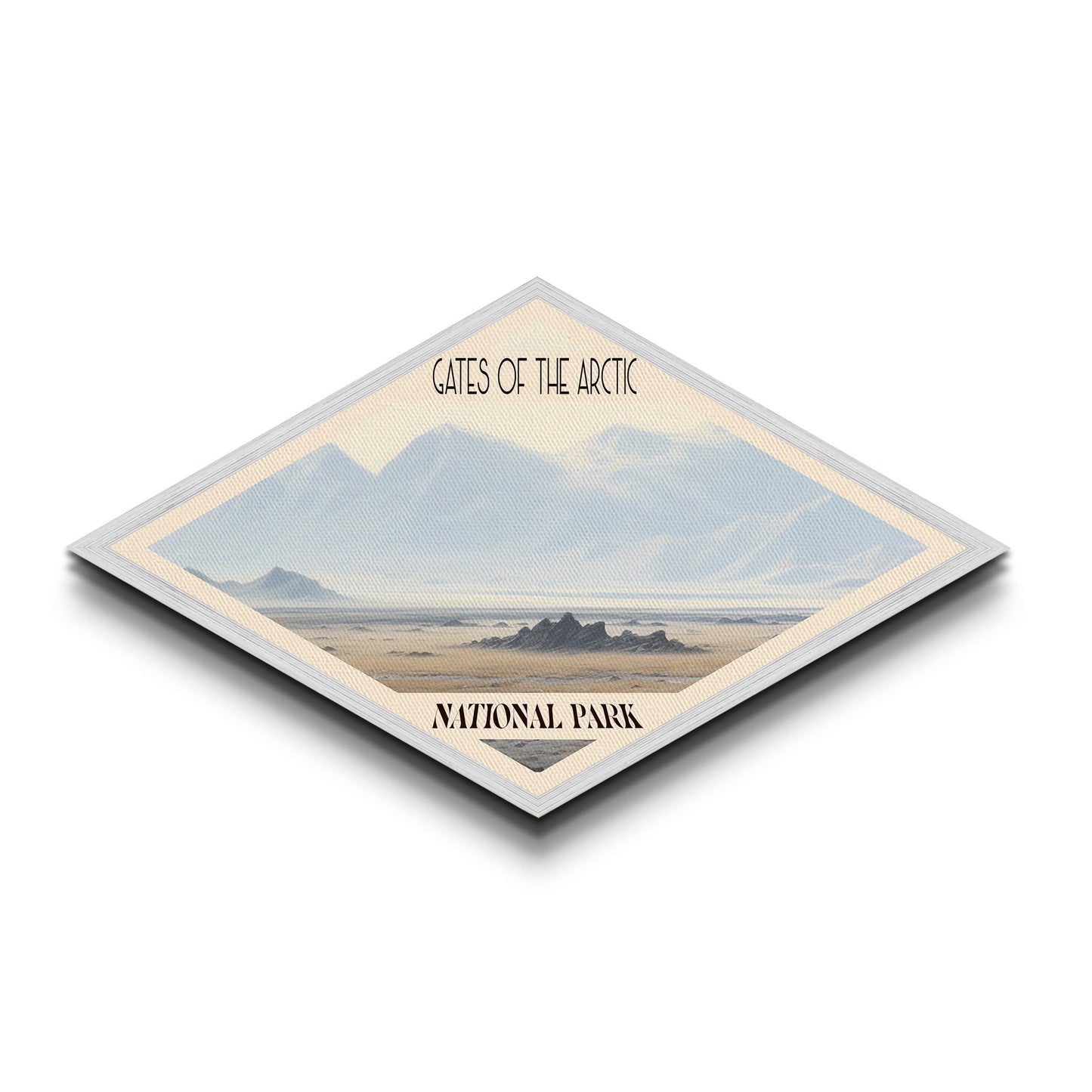 Retro-Reiseposter „Gates of the Arctic Nationalpark“, Leinwanddruck mit Struktur, Reisedekoration, Midcentury-Modern-Dekor, Alaska-Landschaft