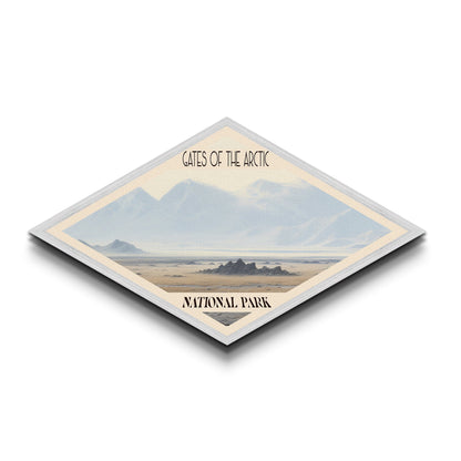 Retro-Reiseposter „Gates of the Arctic Nationalpark“, Leinwanddruck mit Struktur, Reisedekoration, Midcentury-Modern-Dekor, Alaska-Landschaft