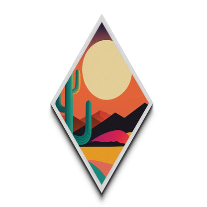 MCM Desert Art Framed Canvas Texture Art, Canvas Embossed Wall Art, Retro Style Home Decor, Office Wall Art