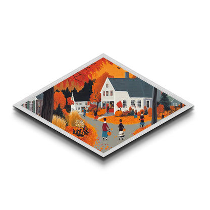 Kaleidoscope Burst One Diamond Shaped Canvas Art Print modern abstract colorful geometric wall decor vibrant living room gift