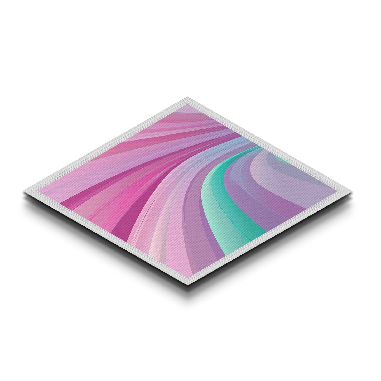 Dream Swirl Diamond Shaped Canvas Embossed Print soft pastel pink green abstract wall decor modern teen girl room unique aesthetic print