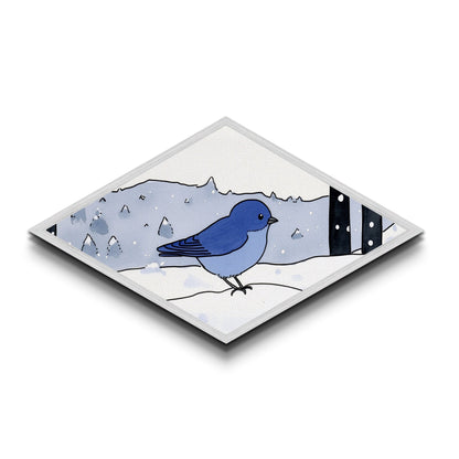 Bird Watercolor Painting Print, Canvas Texture Art Print, Bluebird Wall Art, Mother's Day, Birdwatcher Gift, Birdwatching Art