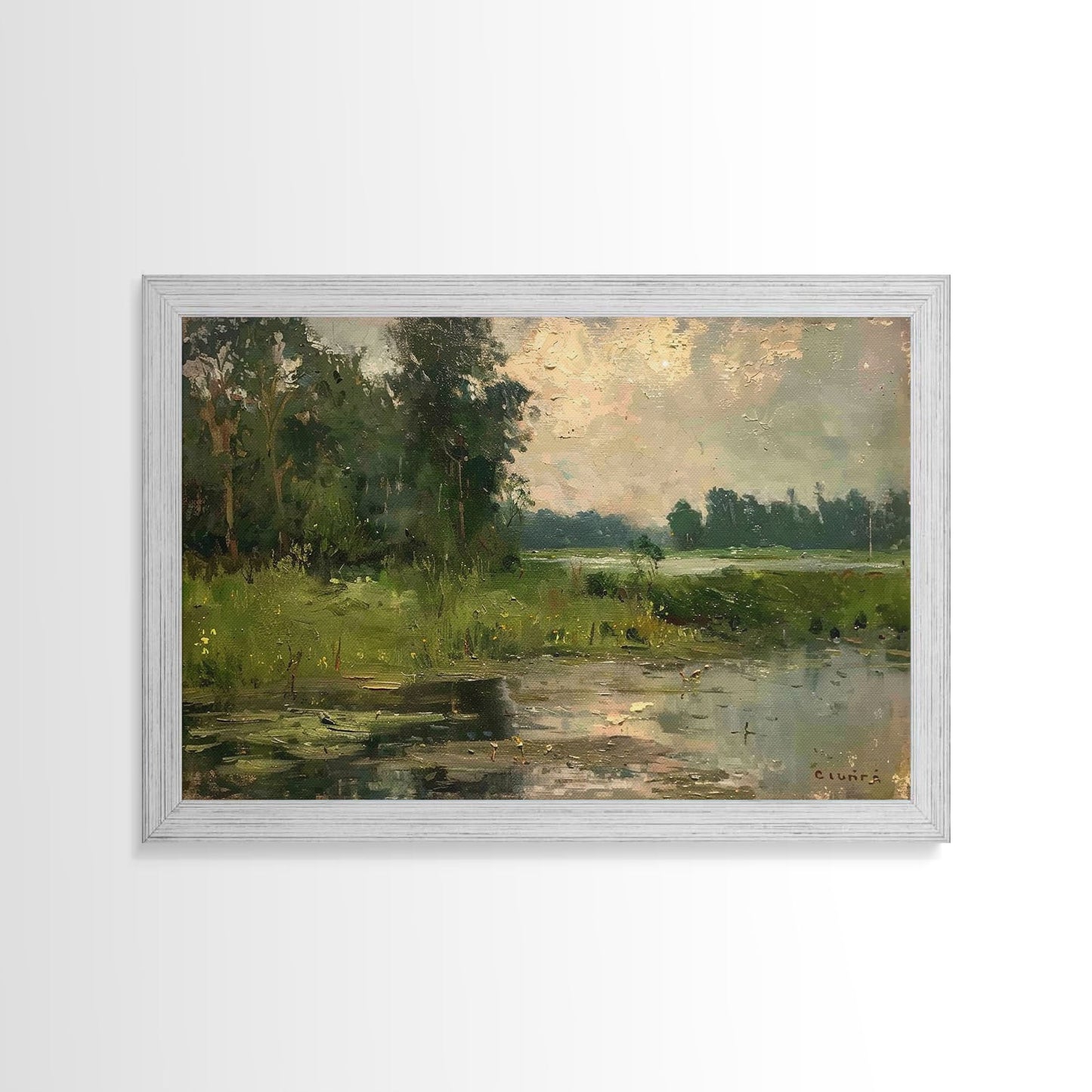 NuevArt Vintage Landscape Art Print | Vintage Painting | Wall Art | Large Print | Landscape Painting | Fall Art Print | Framed Canvas
