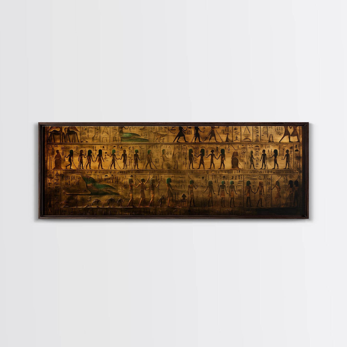 Egyptian Hieroglyphs, Framed Canvas Print, Unique Wall Art, Egyptian Inspired Wall Decor