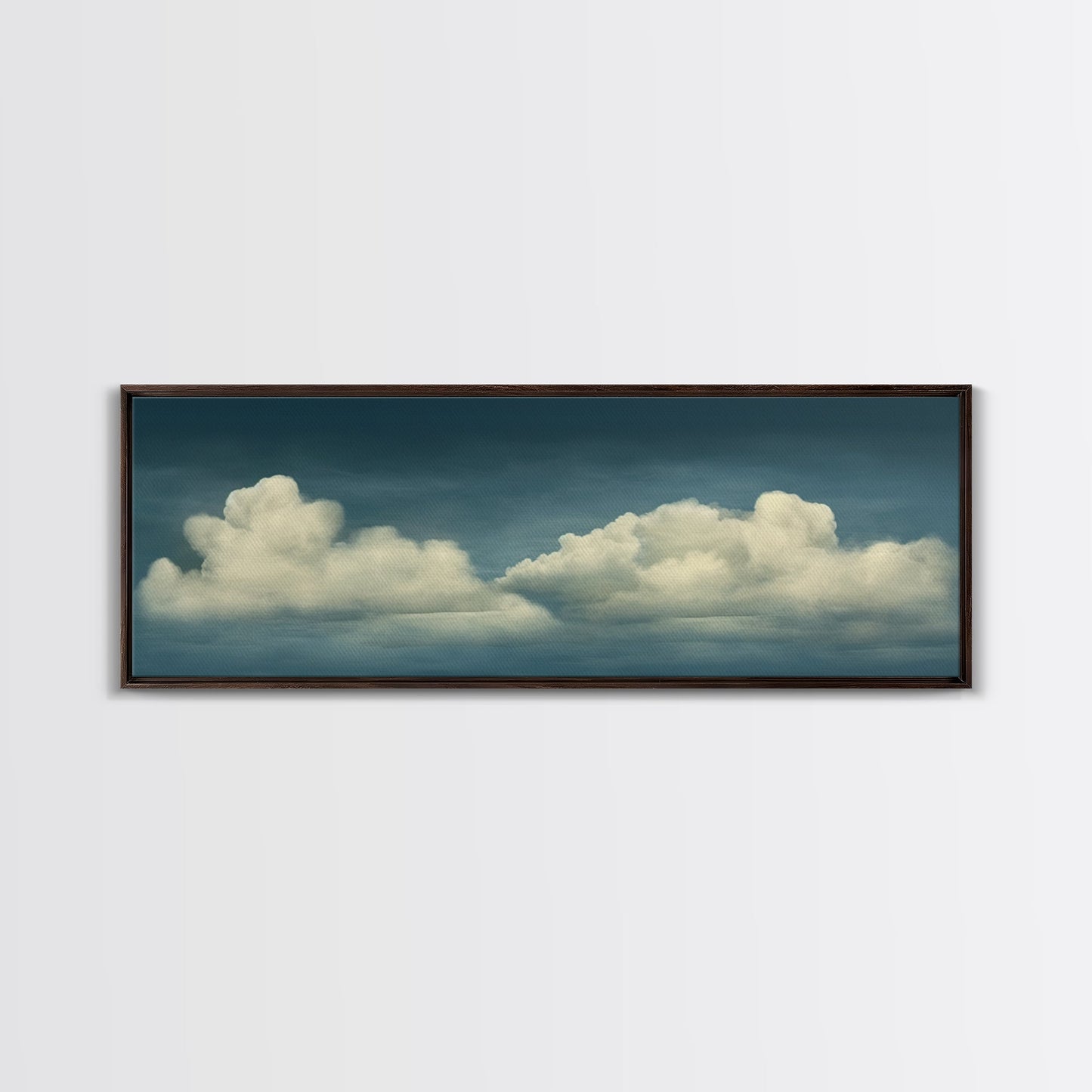 Wide Format Clouds Wall Art - Panoramic Print - Framed Canvas Print - Panoramic Framed Canvas Cloudy Art Print - Clouds On A Blue Sky