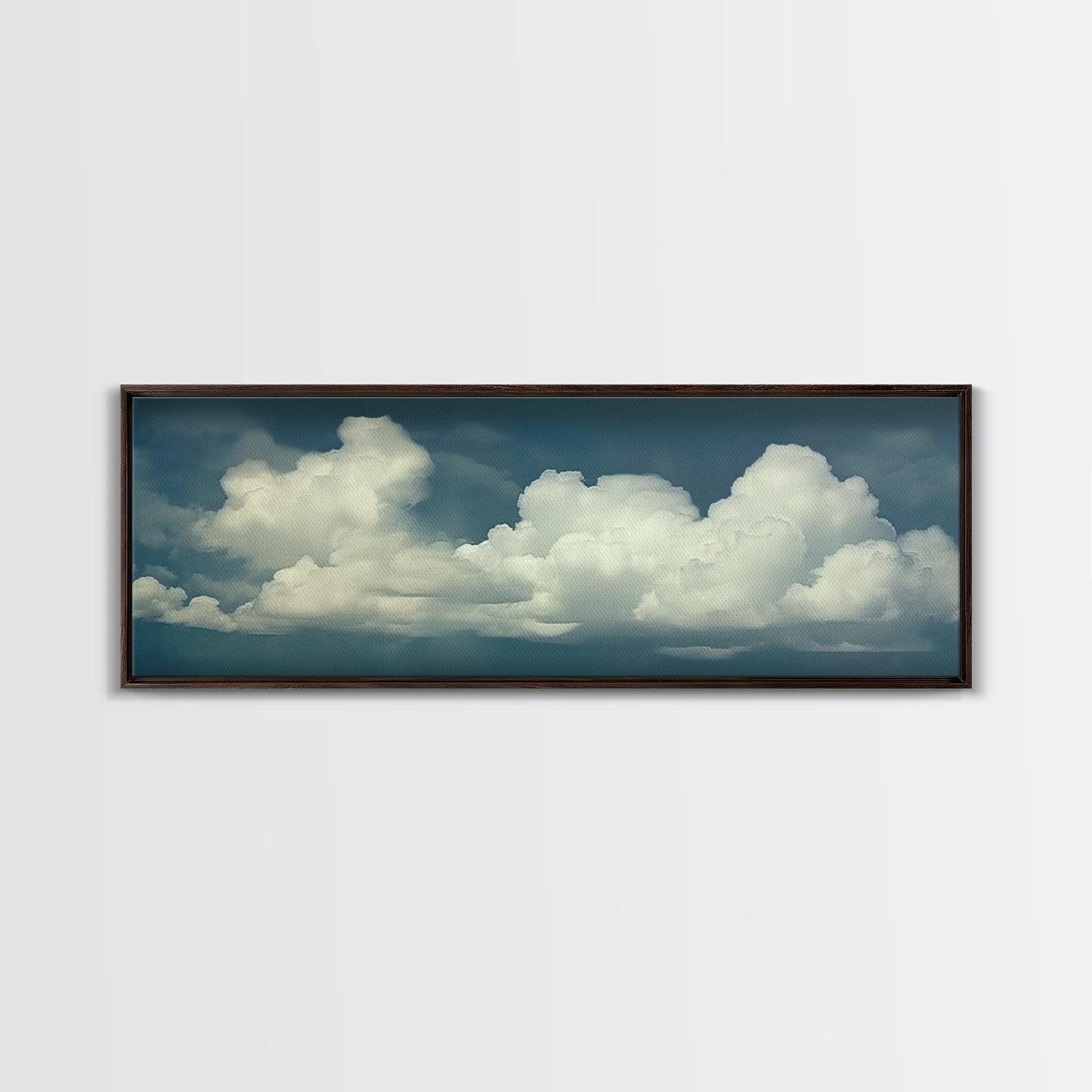 Large Format Clouds Wall Art - Panoramic Print - Framed Canvas Print - Panoramic Framed Canvas Cloudy Art Print - Clouds On A Blue Sky