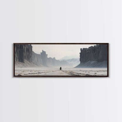 The Wanderer - Framed Canvas Print - Scifi Wall Art - Game Room Decor - Gamer Gift - Mancave Wall Art