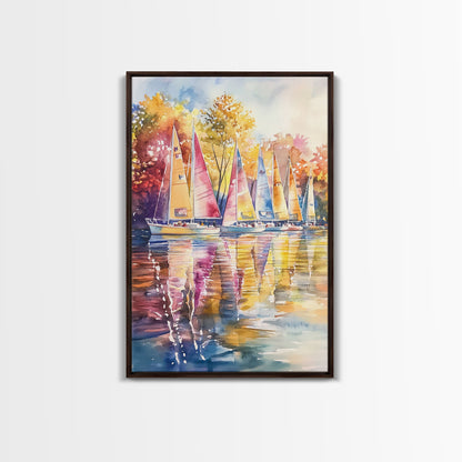 Church Steeple Surrounded By Fall Trees Framed Canvas Print Autumn Village Scene Best Gift Seasonal Wall Art Holiday Home Decor