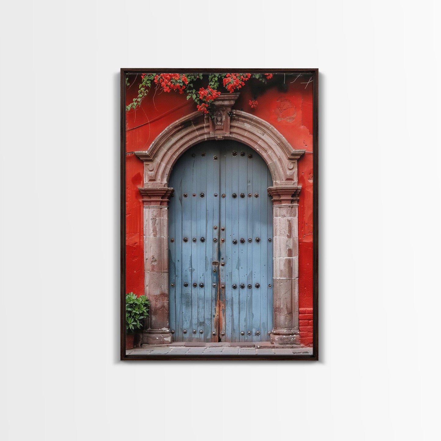 Change1 Indian Wall Art, Colorful Indian Doors, Framed Canvas Print, Painting Print, Traditional Hindu Architecture, Ready To Hang
