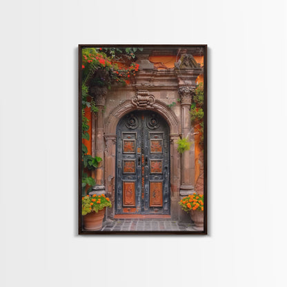 Change2 Indian Wall Art, Colorful Indian Doors, Framed Canvas Print, Painting Print, Traditional Hindu Architecture, Ready To Hang
