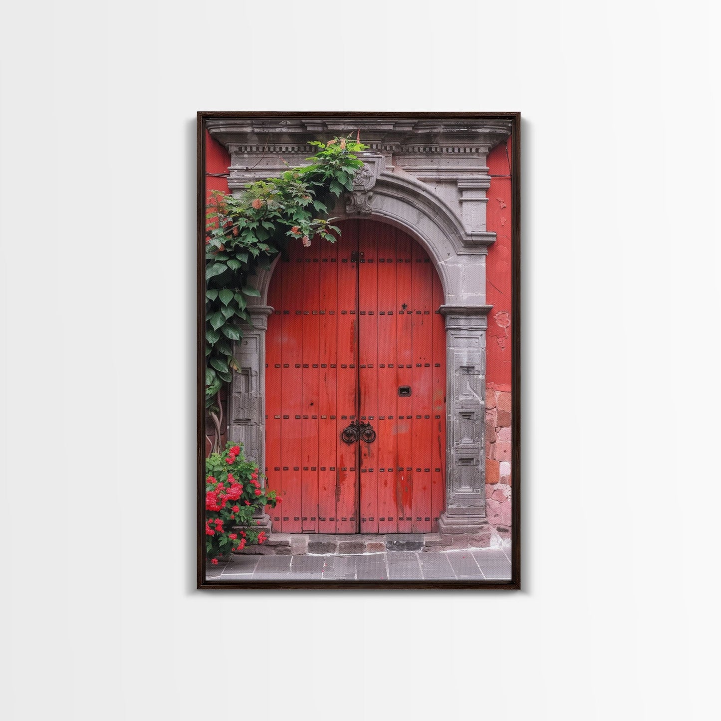Change3 Indian Wall Art, Colorful Indian Doors, Framed Canvas Print, Painting Print, Traditional Hindu Architecture, Ready To Hang