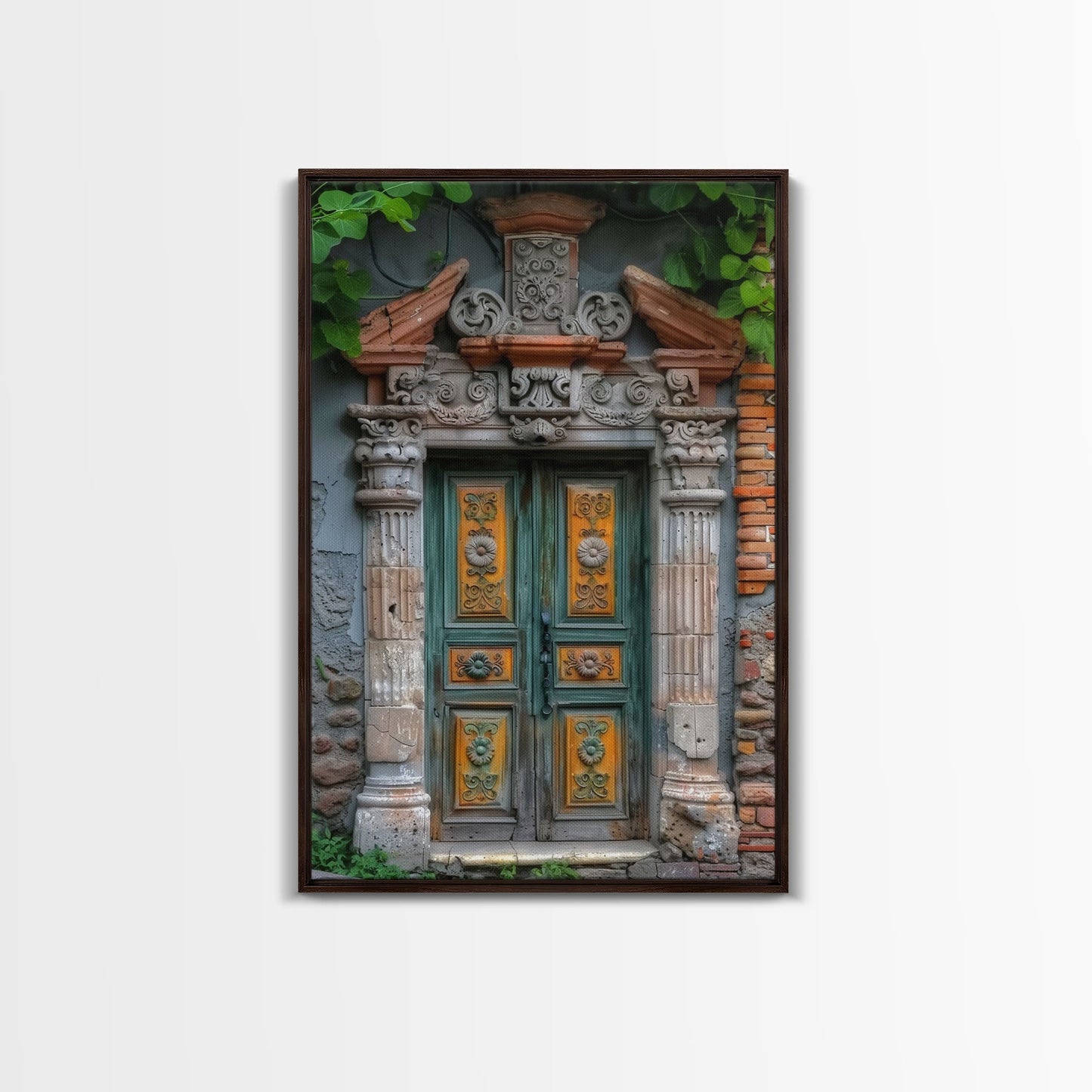 Change223 Colorful Indian Architecture Canvas Print, Traditional Art if India, Photography Print, Indian Wall Art, Living Room Decor