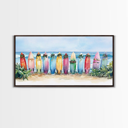 Tropical Christmas decor, beach Christmas decor, Christmas beach art, canvas print, Christmas wall art, beach Christmas