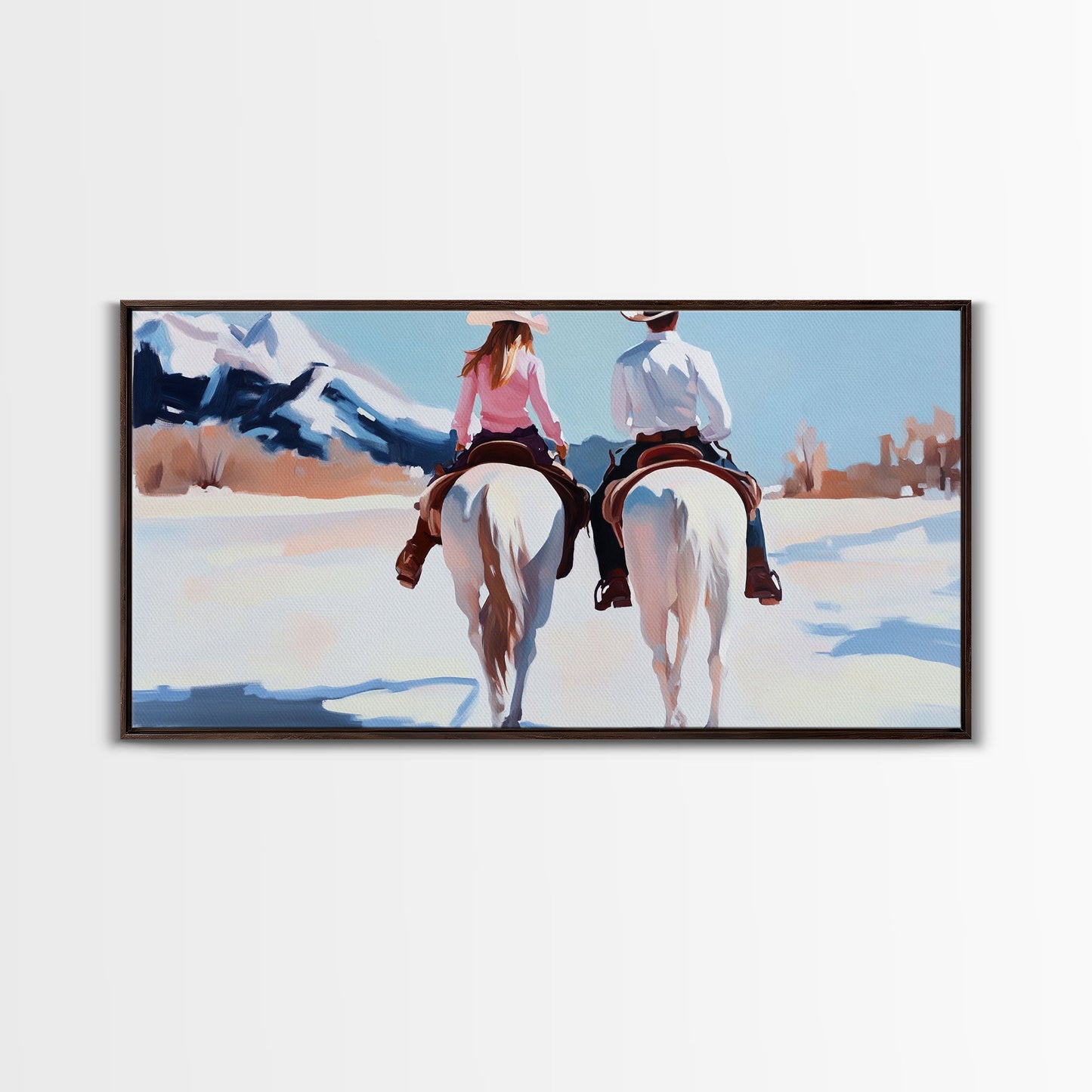 Portrait of cowboy amidst corn stalks, sunset skies, Framed Canvas Print, bold western art, autumn harvest season wall piece, fall farmhouse