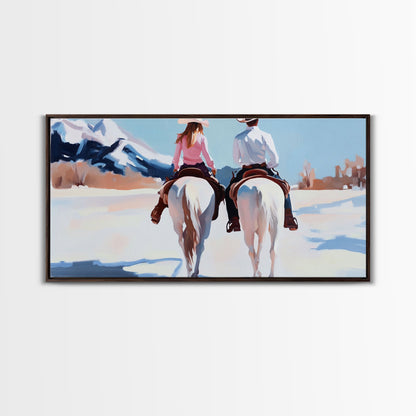 Portrait of cowboy amidst corn stalks, sunset skies, Framed Canvas Print, bold western art, autumn harvest season wall piece, fall farmhouse