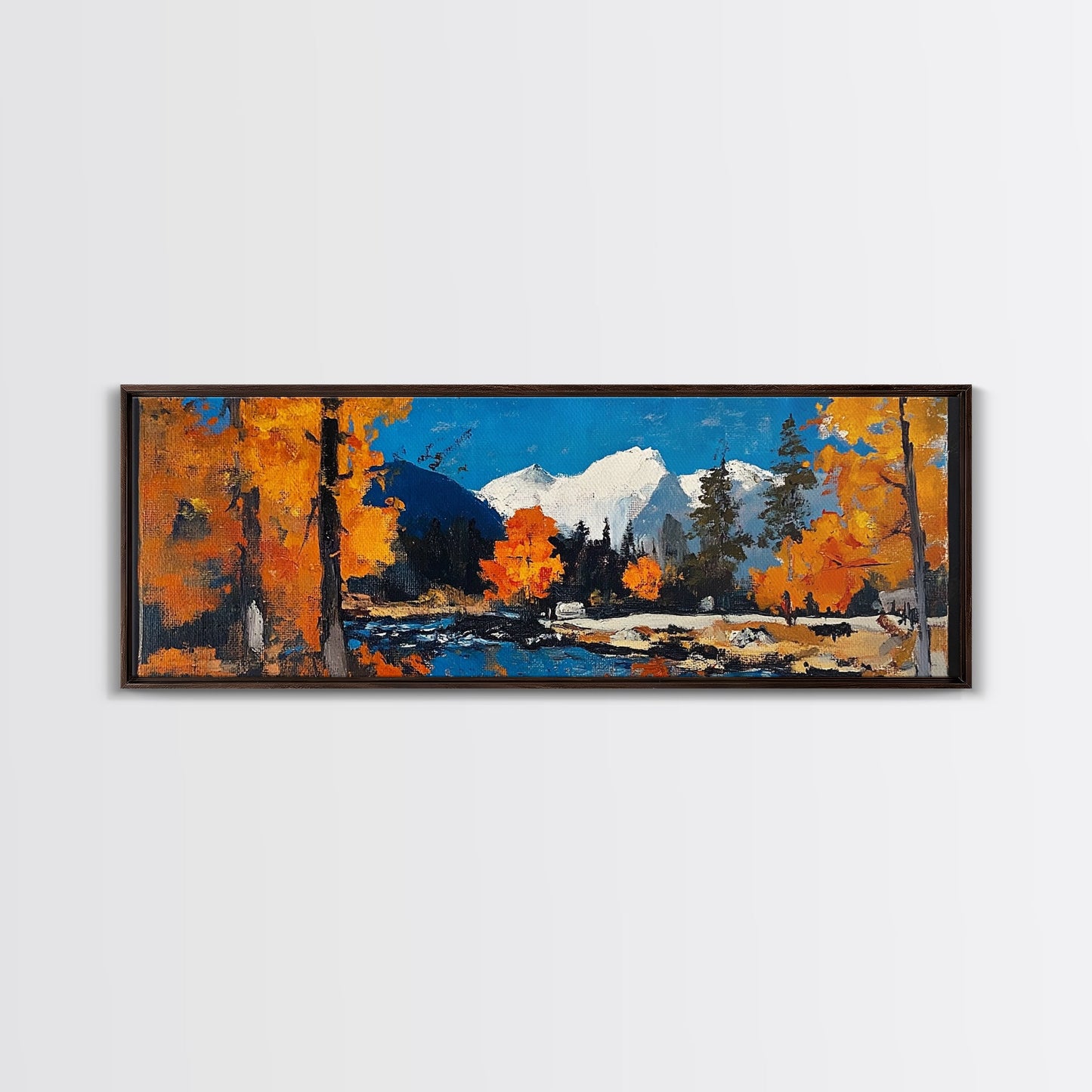 Landscape Wall Art Framed - Horizontal Landscape Print - Fall landscape Painting - Panoramic Landscape Wall Art - Woodlands Painting - Nature Art