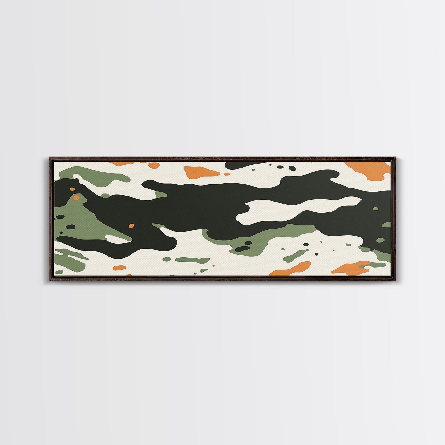 Camoflage, Camo Pattern Wall Art, Framed Canvas Print, Farmhouse Abstract Wall Art, Extra Wide Oversized Wall Art, Cammy Home Decor
