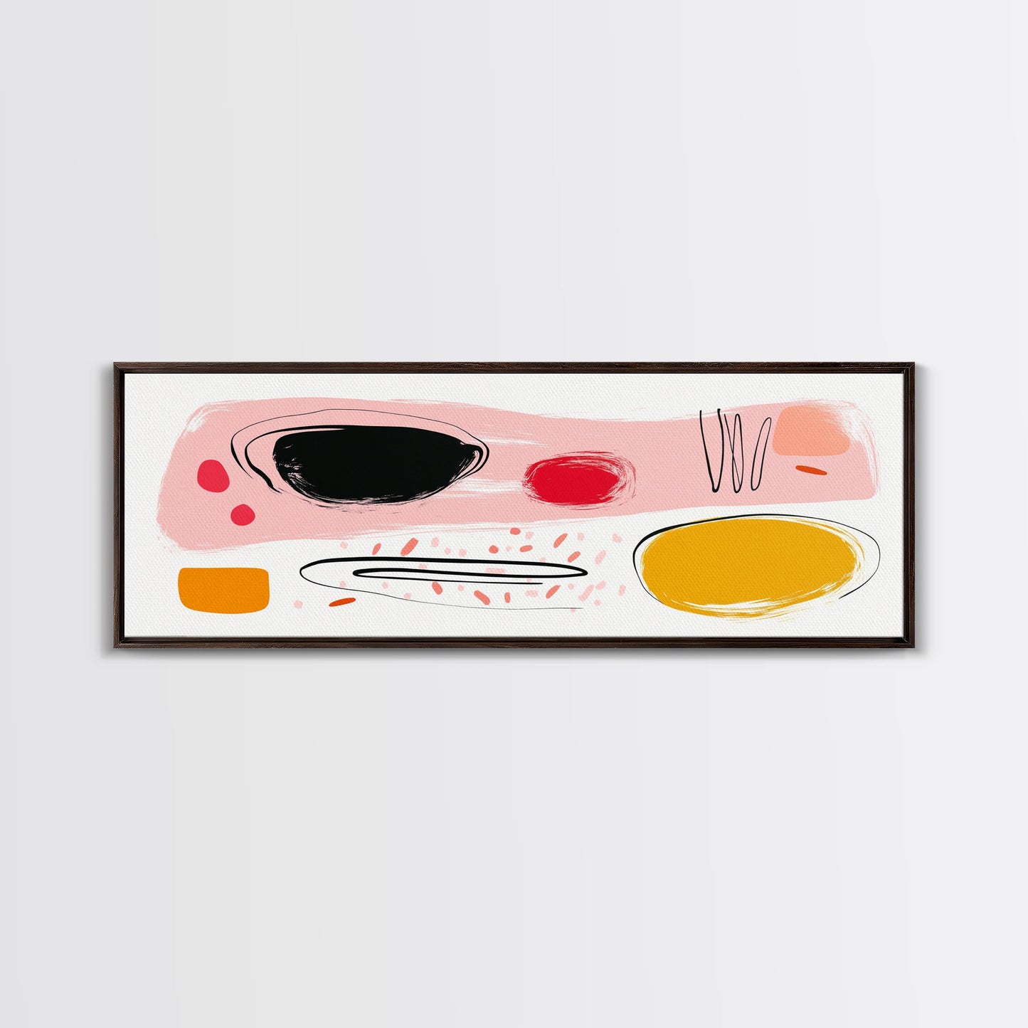Meal For One - Japanese Style Abstract Art - Framed Canvas Print - Kitchen Decor - Kitchen Wall Art - Kitsch Kitchen - Eclectic Decor