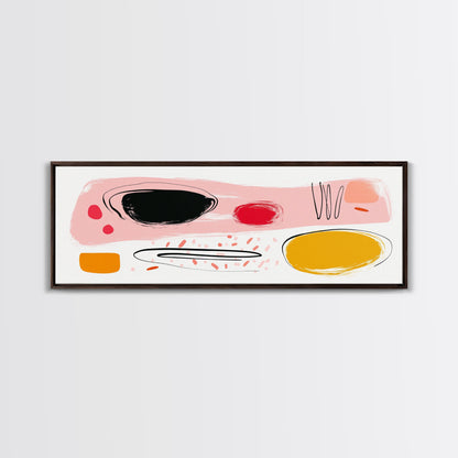 Meal For One - Japanese Style Abstract Art - Framed Canvas Print - Kitchen Decor - Kitchen Wall Art - Kitsch Kitchen - Eclectic Decor