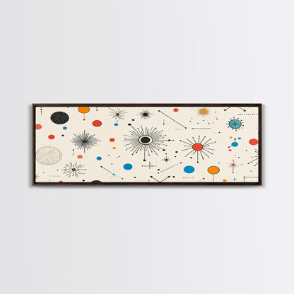 Retro Star Pattern Wall Art Print, Canvas Print, Trendy Art, Eclectic / Kitsch Decor, Midcentury Modern Nursery Decor, Cute Art for Kid's Room