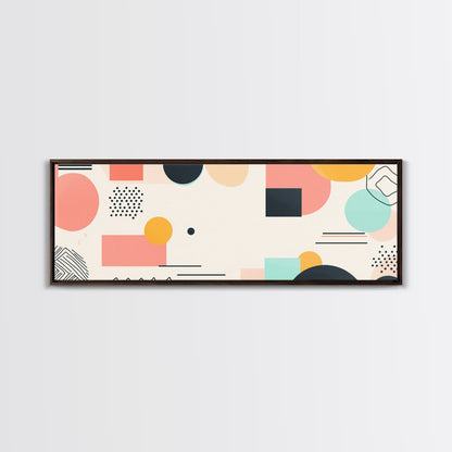 Geometric Abstract Art, Wood Framed Canvas, Canvas Art, Retro 90s Vibes Abstract Home Decor