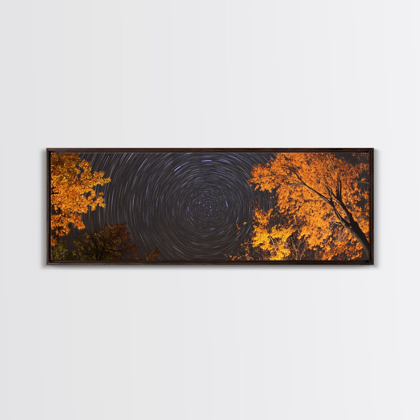 Time Lapse Photography Style Print, Panoramic Wall Art, Starry Night Sky Photo Print