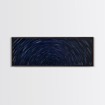 Spiral Of Stars Framed Canvas Print, Timelapse Photography Style Print, Oversized Living Room Decor