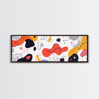 Retro 90s Style Wall Art, Panoramic Print, Splotchy Abstract Mall Art, Shopping Mall Style Decor, Modern Art
