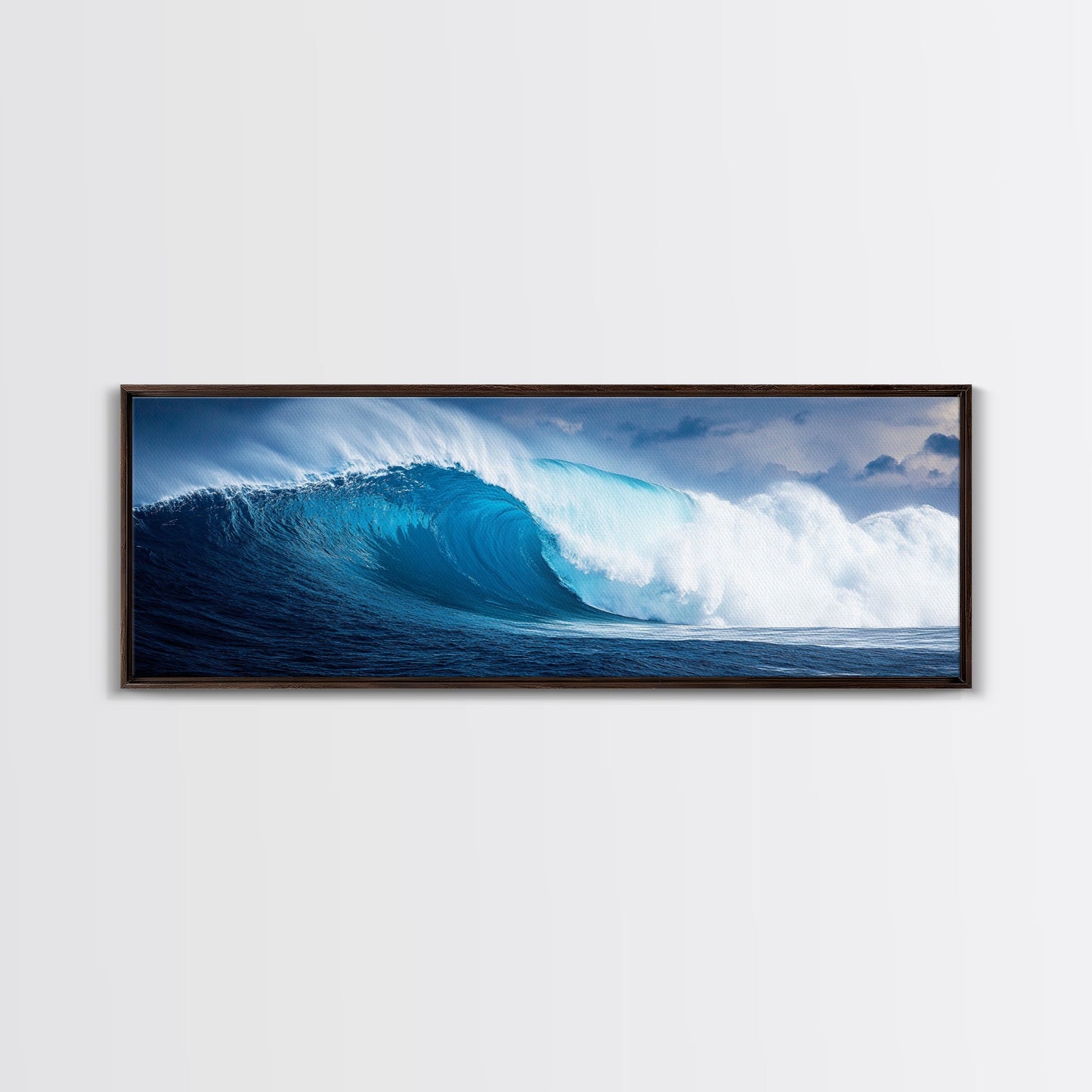 The Wave - Huge 40 Foot Wave - Surfer Decor - Framed Canvas Print - Nautical Decor - Nautical Art - Seascape Painting