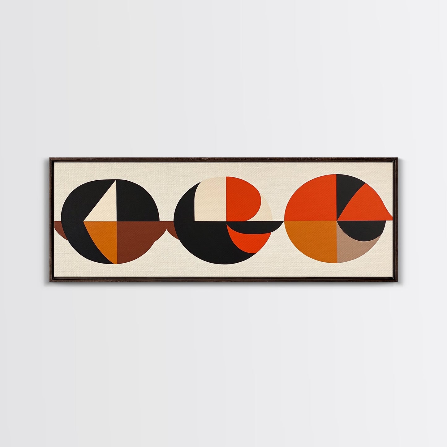 Abstract Art Deco Inspired Wall Art, Triangles and Circles, Geometric Pattern Wall Art, MCM Home Decor, Extra Wide Oversized Art
