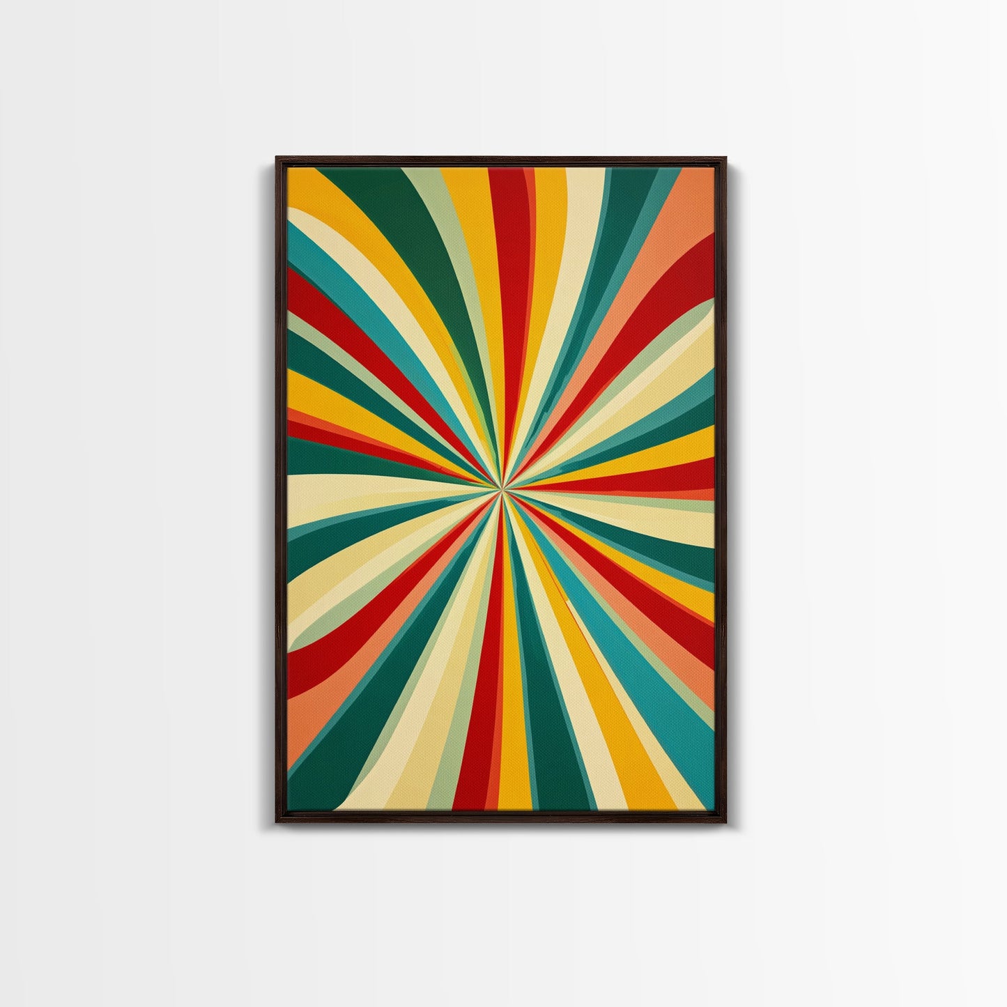 MCM Style Abstract Art - "The Tunnel" - Mid-Century Modern Wall Art, Large Wood Framed Wall Art with Midcentury Modern Style, Boho Decor
