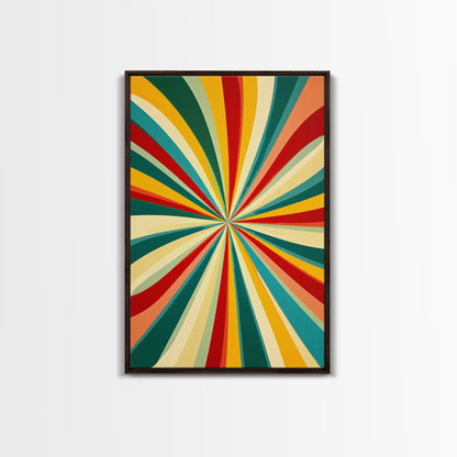 MCM Style Abstract Art - "The Tunnel" - Mid-Century Modern Wall Art, Large Wood Framed Wall Art with Midcentury Modern Style, Boho Decor