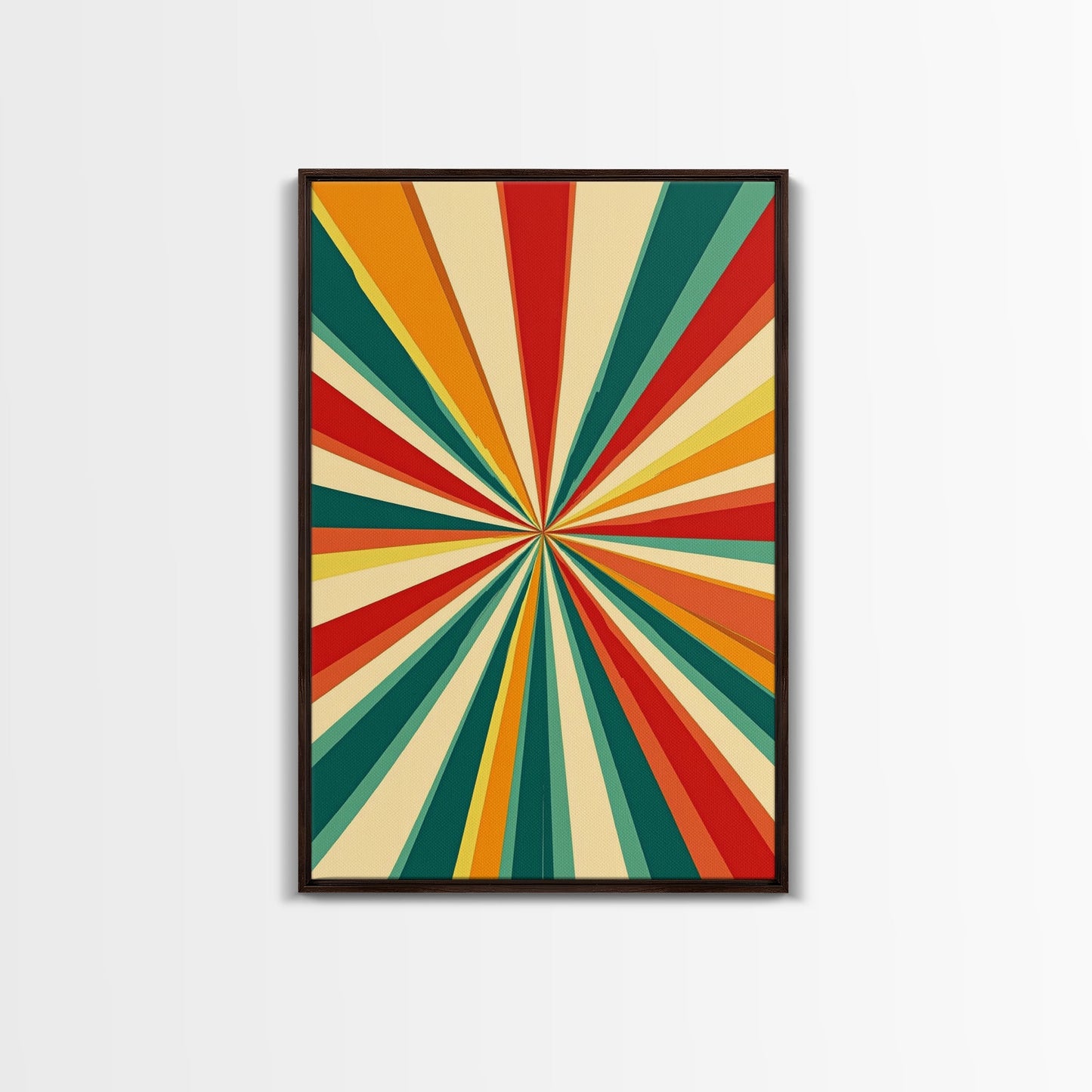 Mid-Century Abstract Art - Framed Canvas Print - Mid Century Modern Geometric Painting - Boho Style - Pastel Colors Wall Art