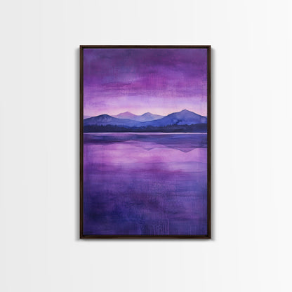Purple and Lavender Landscape Painting Print, Reflections, Original Watercolor Painting Print, Custom Painting, Living Room Wall Art