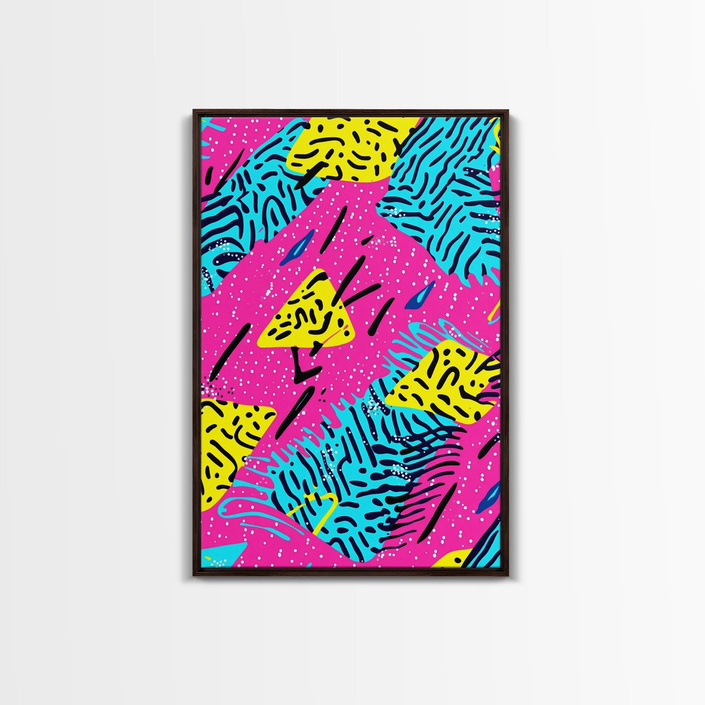 Retro 90s Style Abstract Art Canvas Print Preppy Decor Living Room Or Dorm Room Wall Art