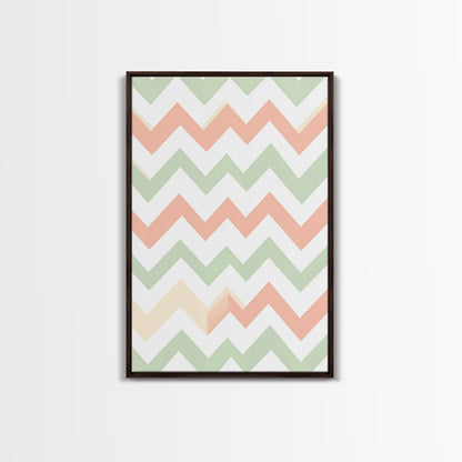Pastel Chevron Zig Zag Pattern Wall Art, Mid Century Modern Boho Style Home Decor, Living Room Wall Hanging