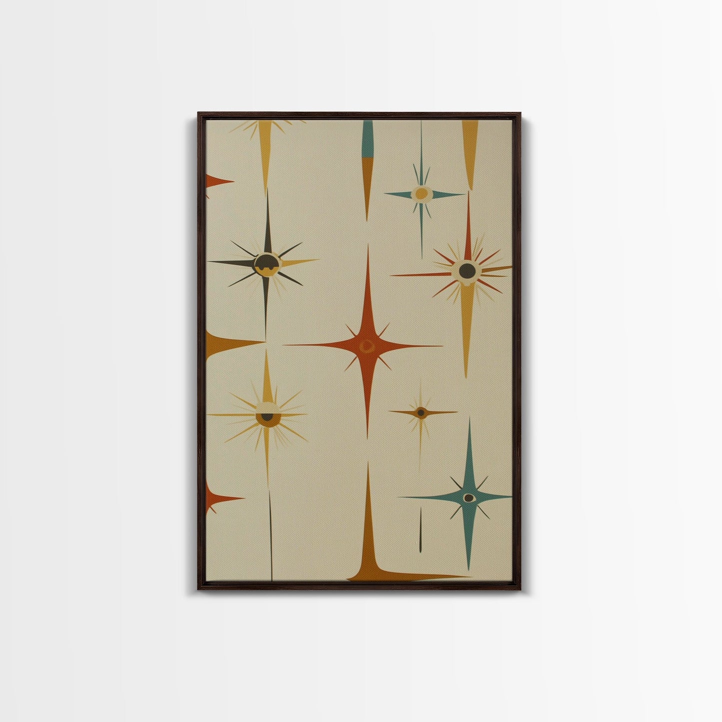 Mid Century Modern Atomic Starburst Retro Wall Art - Atomic Decor - Canvas Print - 50s Style Wall Art - MCM Mid Century Modern Art