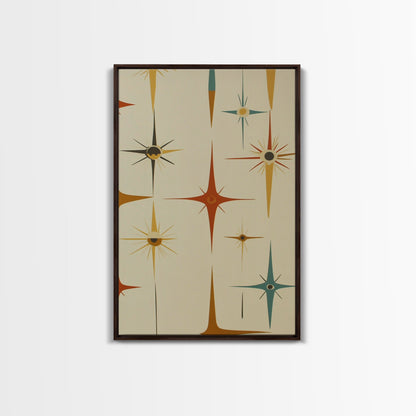 Mid Century Modern Atomic Starburst Retro Wall Art - Atomic Decor - Canvas Print - 50s Style Wall Art - MCM Mid Century Modern Art