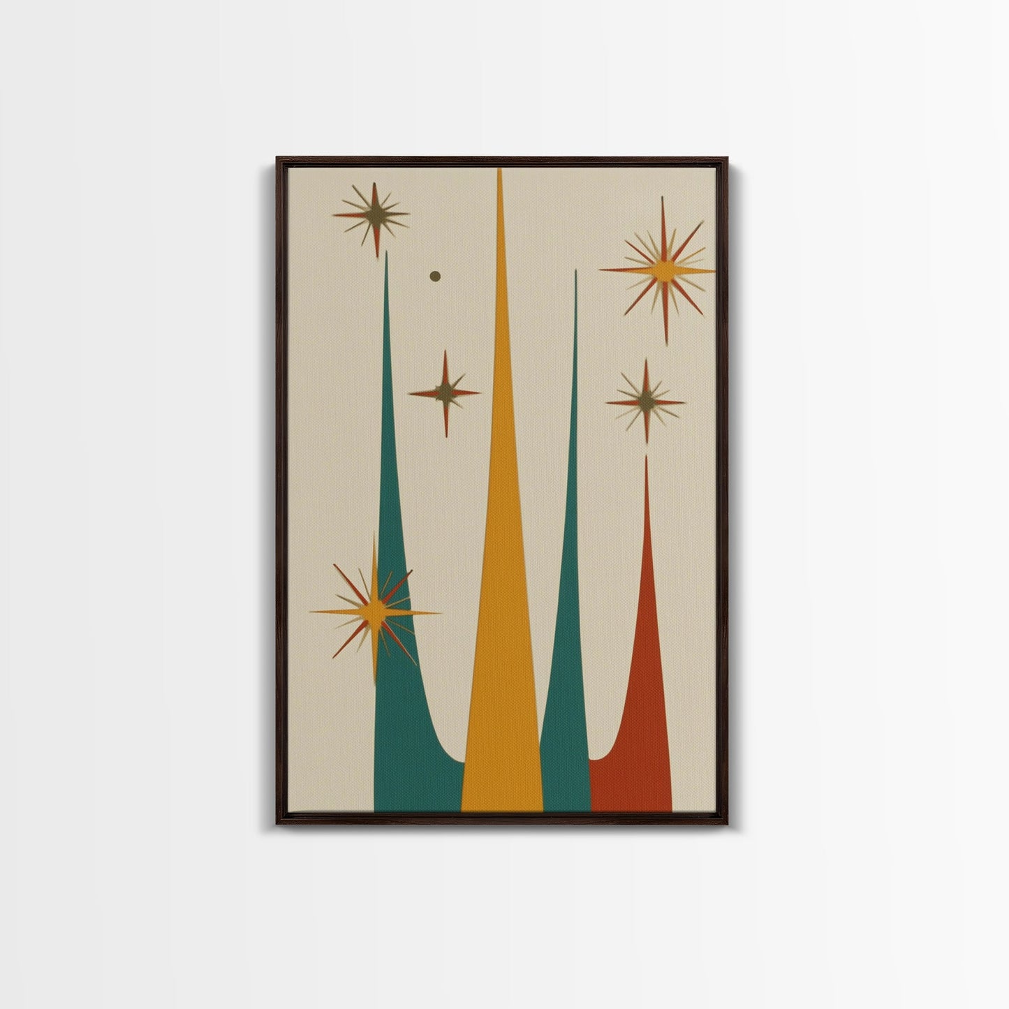 Retro Mid Century Modern Star Burst, 1950s Style Wall Art, Canvas Print, Star Burst Canvas, Retro Home Decor, Starburst Wall Art