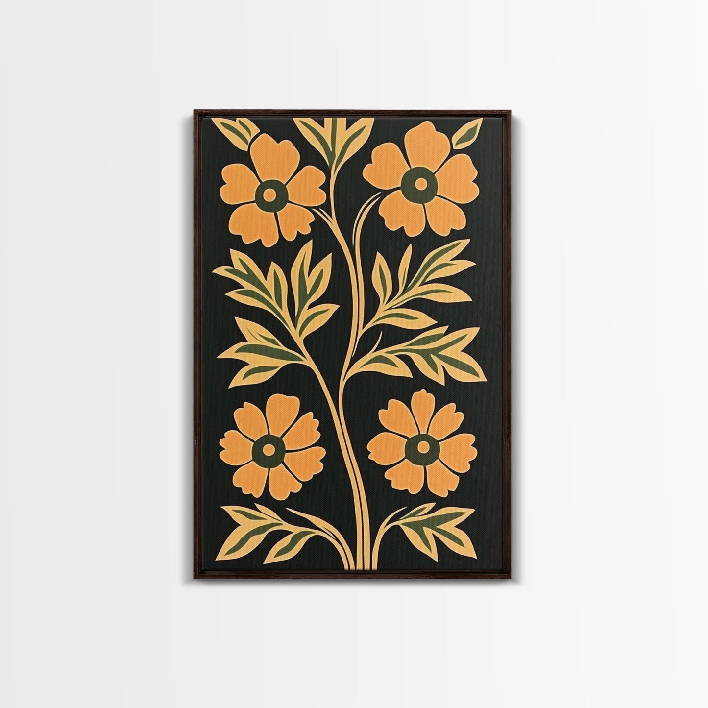 Framed Canvas Print Wall Art Boho Floral Print, Botanical Wall Art, Flower Market Poster, Minimalist Home Decor, Modern Farmhouse Art