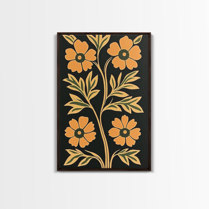 Framed Canvas Print Wall Art Boho Floral Print, Botanical Wall Art, Flower Market Poster, Minimalist Home Decor, Modern Farmhouse Art