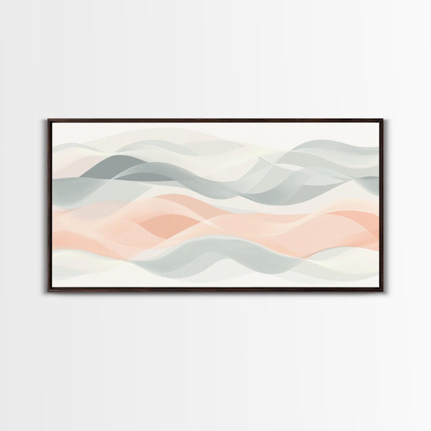 Retro Wall Art MCM Inspired Abstract Art, Mid-Century Modern Art, Retro Geometric Art, Ocean Waves, Modern Abstract Pastel Painting