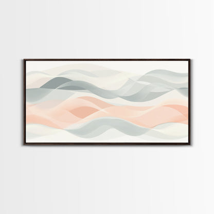 Retro Wall Art MCM Inspired Abstract Art, Mid-Century Modern Art, Retro Geometric Art, Ocean Waves, Modern Abstract Pastel Painting