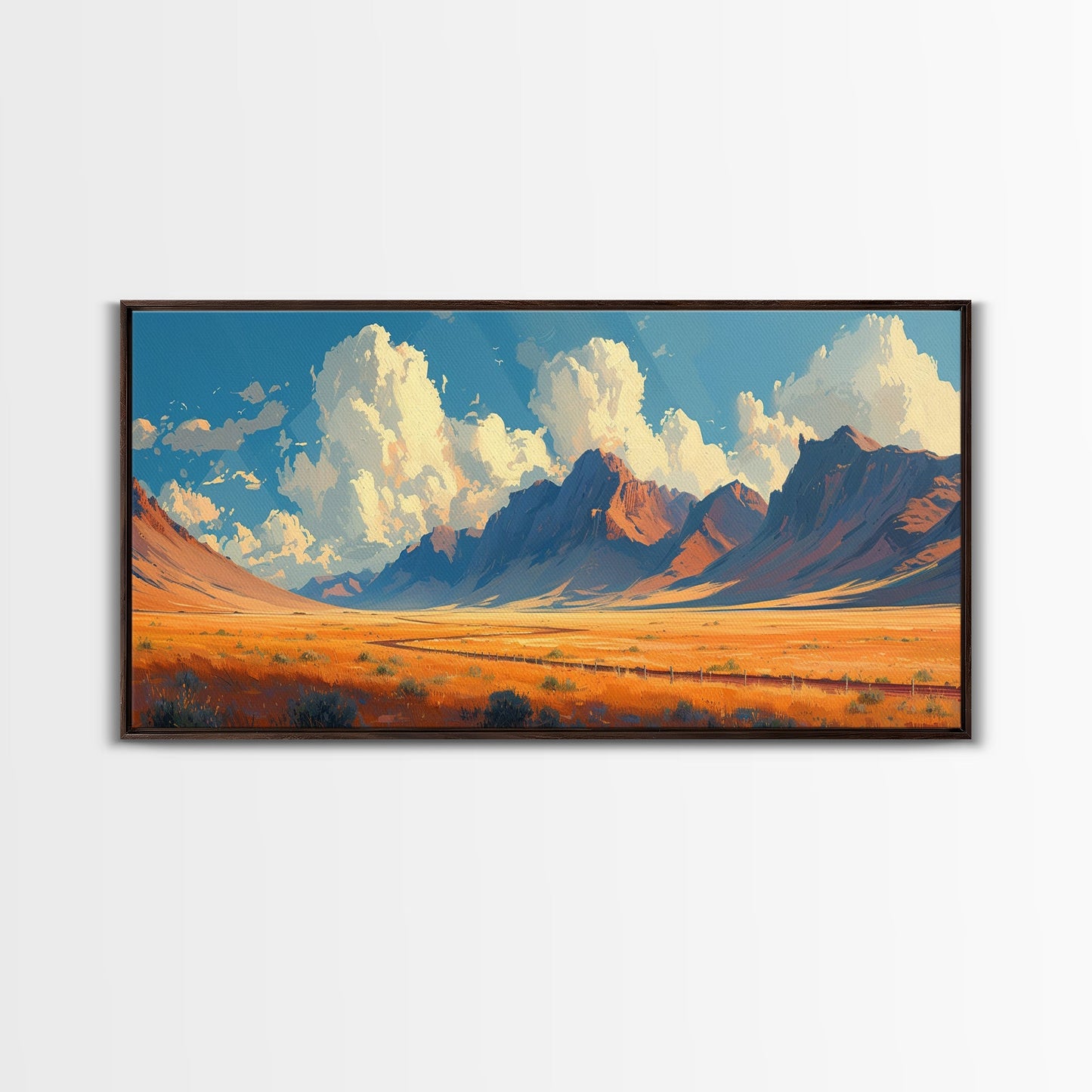 Southwestern Wall Decor | Western Wall Art | Retro Landscape Painting | Canvas Print | Retro Wall Hanging | American Western Arizona Art