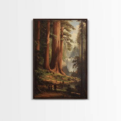 The Redwoods of California, Ancient California Canvas Print, Fantasy Decor, California Wall Art, Tall Redwood Trees Painting