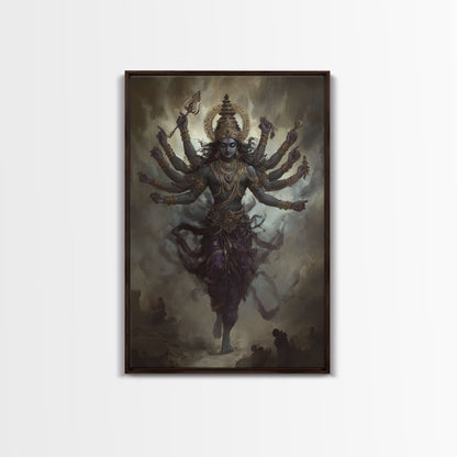 Radha Krishna Wall Art, Framed Canvas Print, Indian Inspired Wall Art, Krishna Painting, Hindu Art, Hinduism Decor