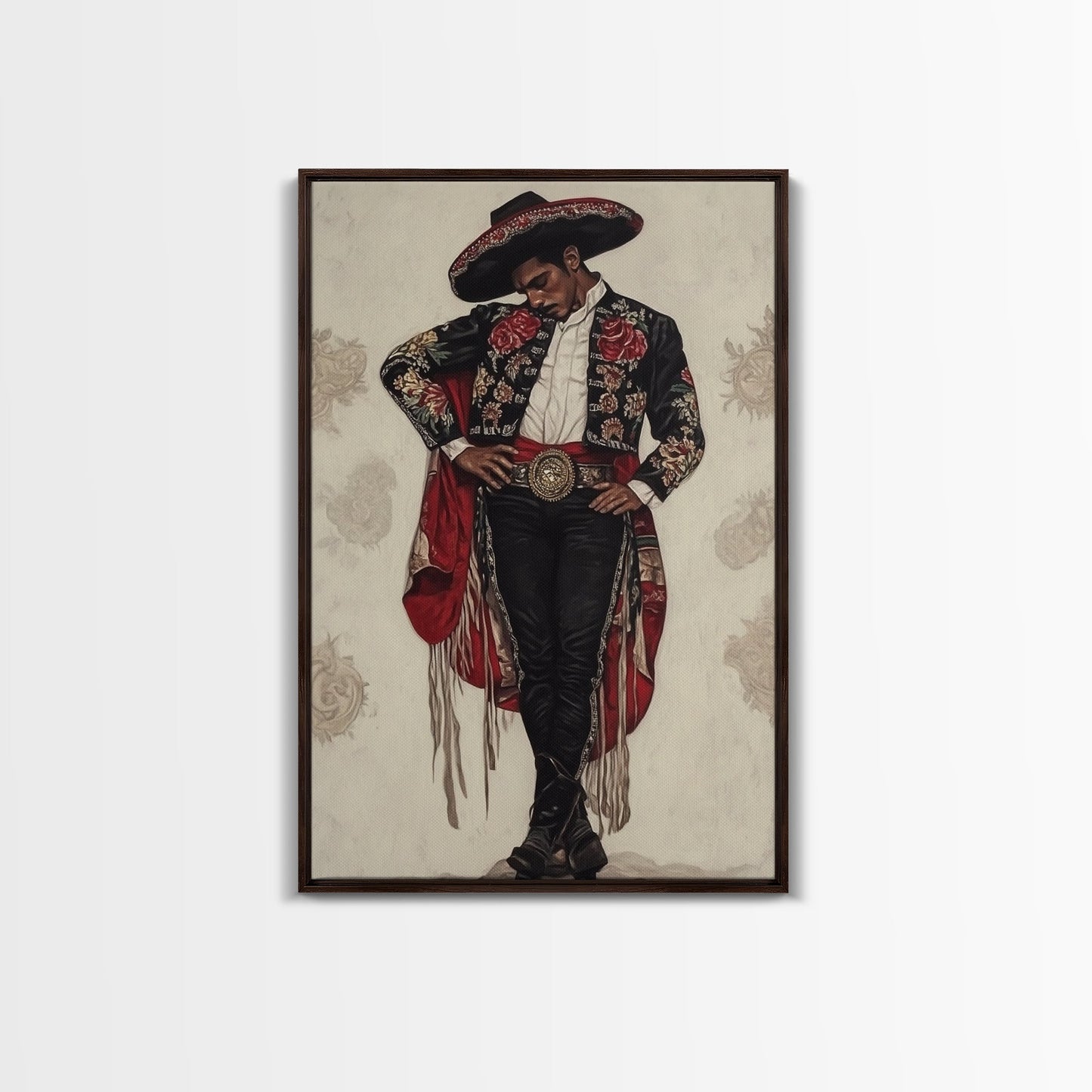 The Matador Oil Painting Canvas Print, Chicano Wall Art, Mexicano Decor, Mexican Inspired Wall Art