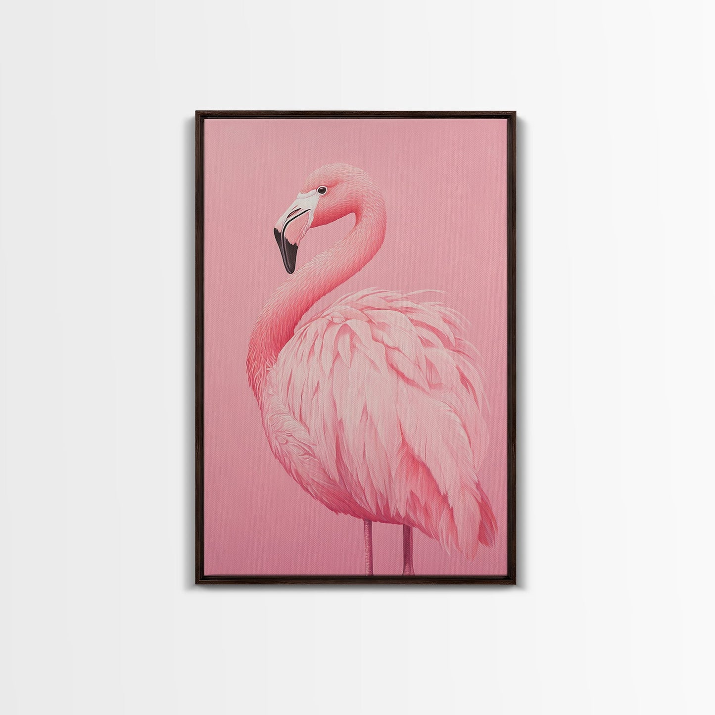 Pink Flamingo Painting Canvas Print, Flamingo Wall Art, Animals home Decor, Preppy Decor, Preppy Dorm Room Art, Preppy Decor, Girl Gift