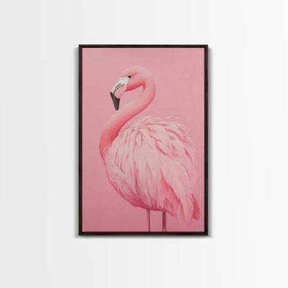 Pink Flamingo Painting Canvas Print, Flamingo Wall Art, Animals home Decor, Preppy Decor, Preppy Dorm Room Art, Preppy Decor, Girl Gift